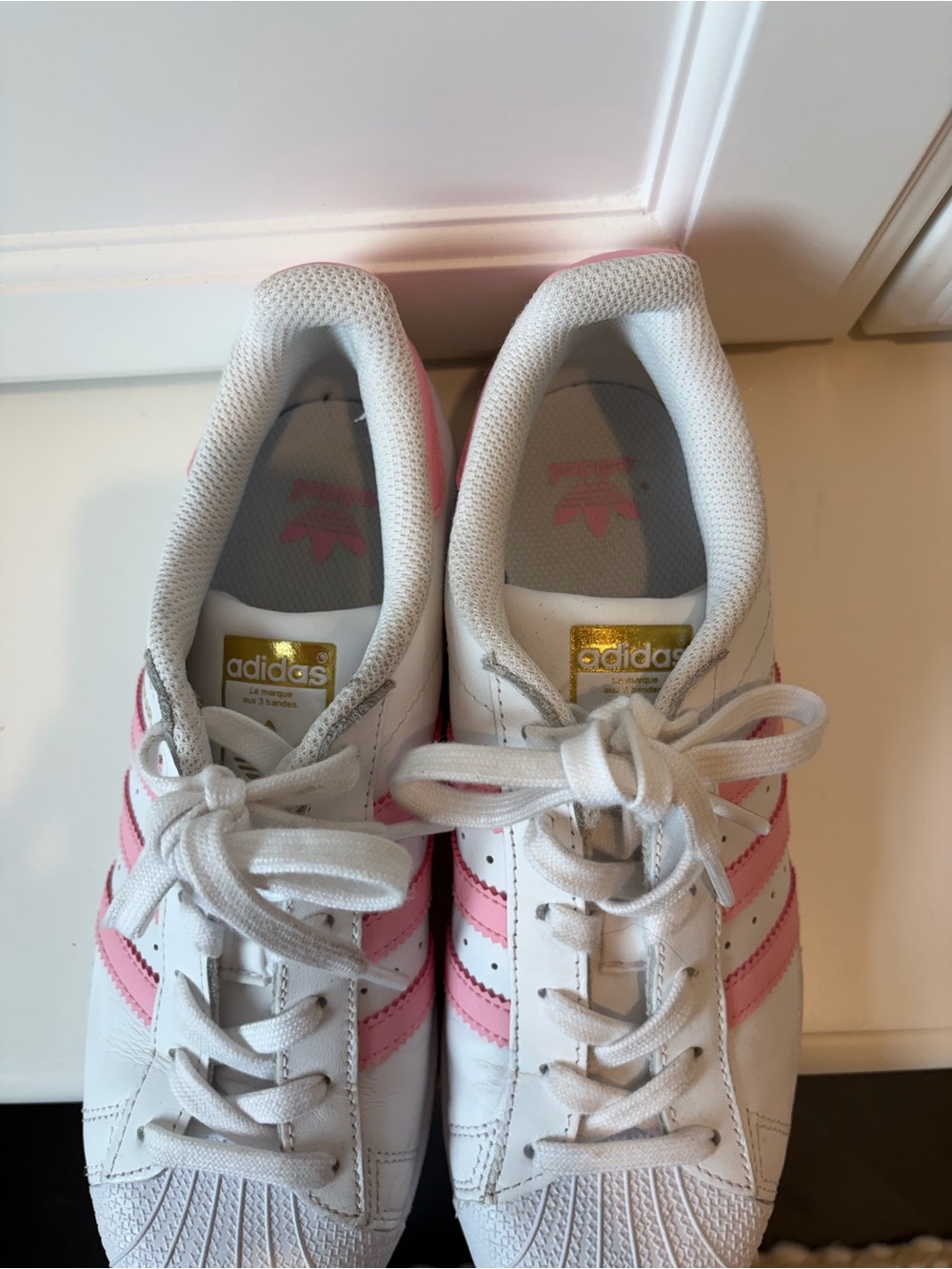 Adidas White & Pink Classic Sneakers